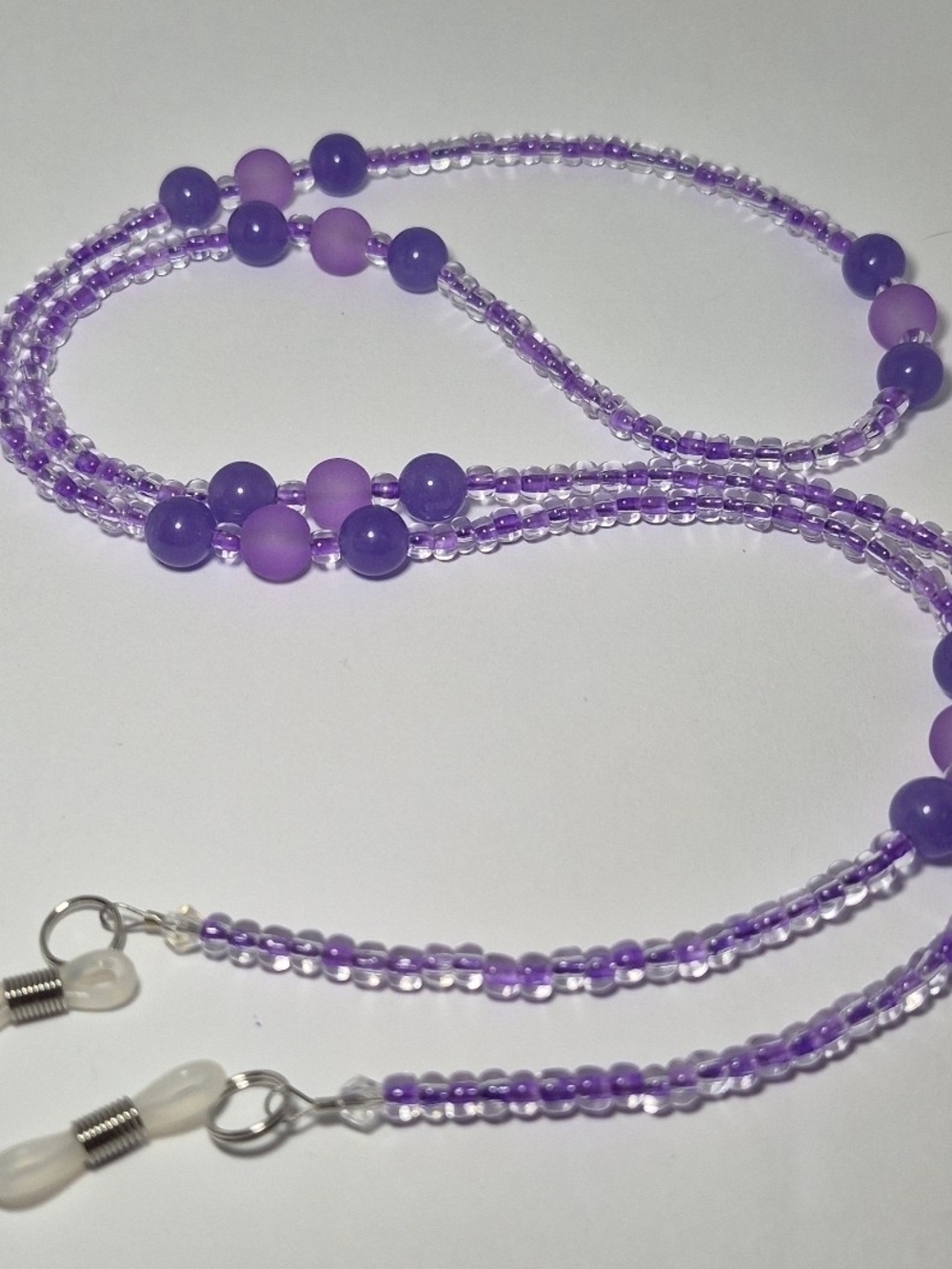 Purple Beaded Eyeglass Chain Sunglasses Holder